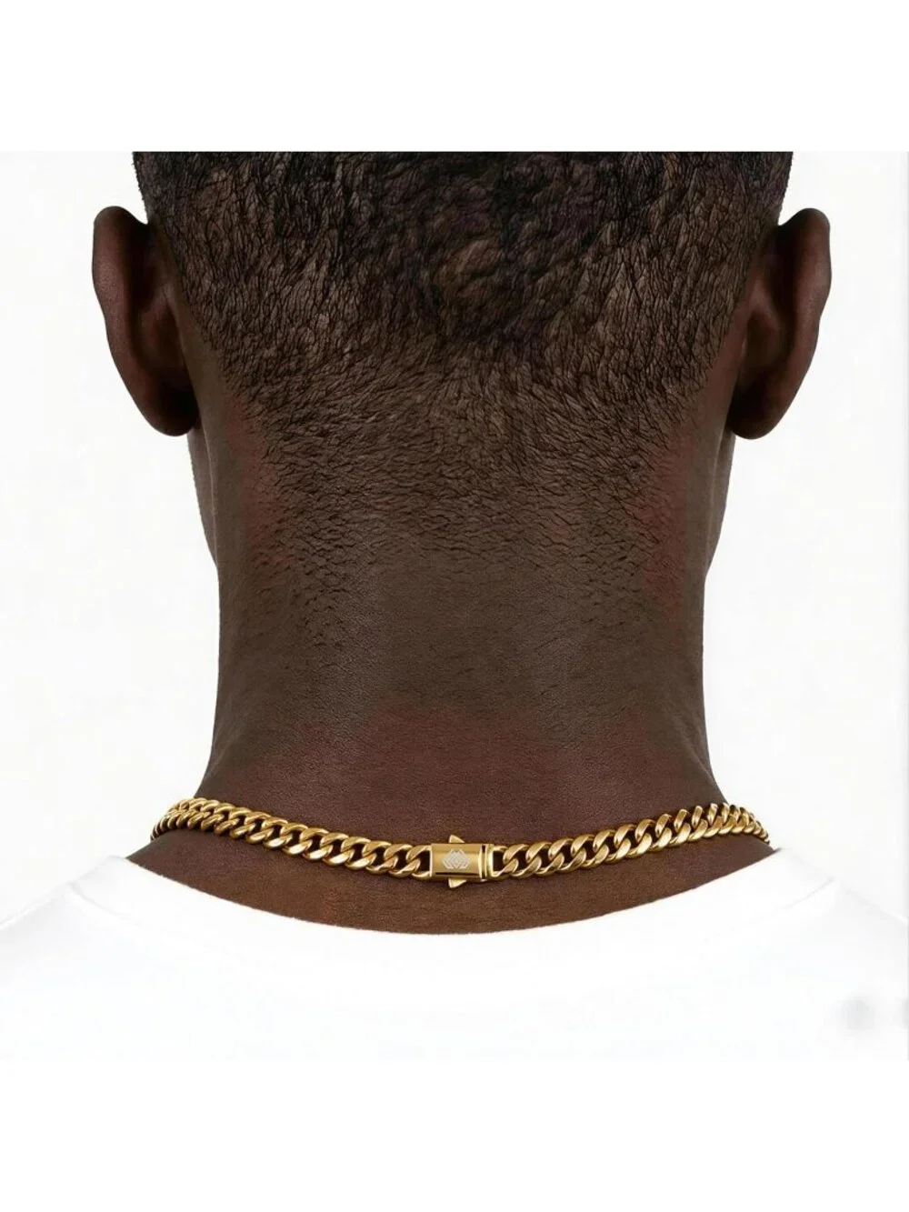 Men's Gold 8mm Cuban Link Chain 316l Stainless Steel 18k Gold Plated Gift